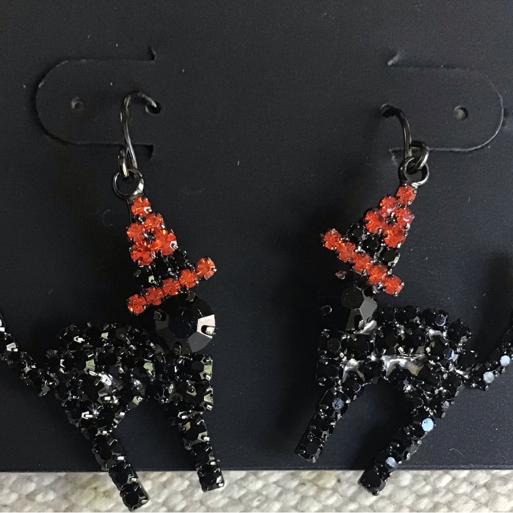 Black and Orange Cat Earrings